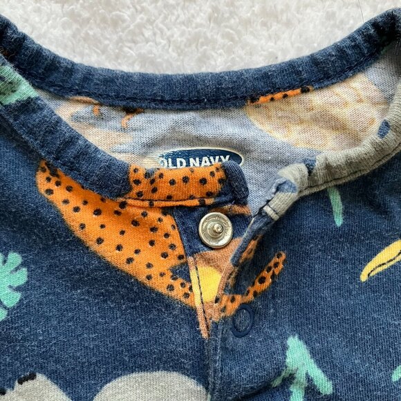 Old Navy Baby Romper 0-3M | Navy Jungle Animal Print GUC - Picture 7 of 16
